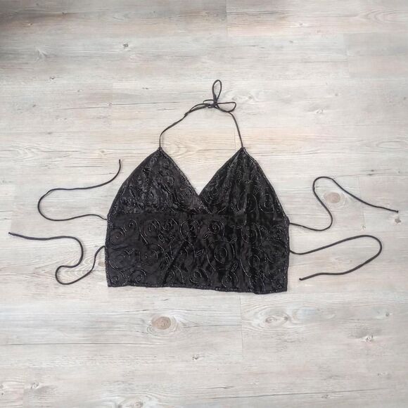 Vintage 90s Y2K Backless Beaded Fairy Halter - Picture 1 of 4